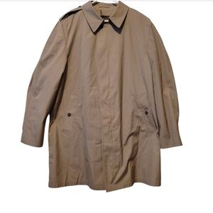 London Fog Men's Brown Tan Removable Liner Trench Coat Size 42